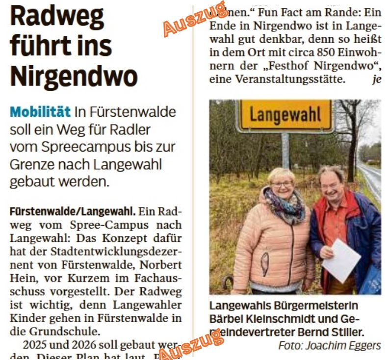 Scan des Zeitungsartikels / Ausriss