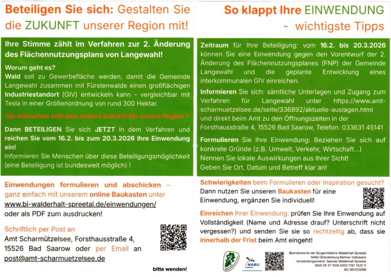 Hauswurf-Flyer BI Walderhalt